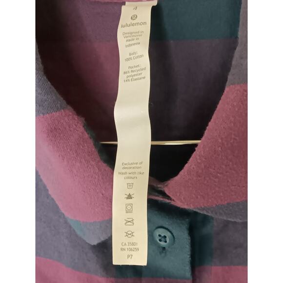 Lululemon Full Day Ahead Flannel Button Down Shirt SZ 4 - Picture 12 of 14